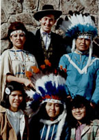 Clive with Indian entertainers in Montana